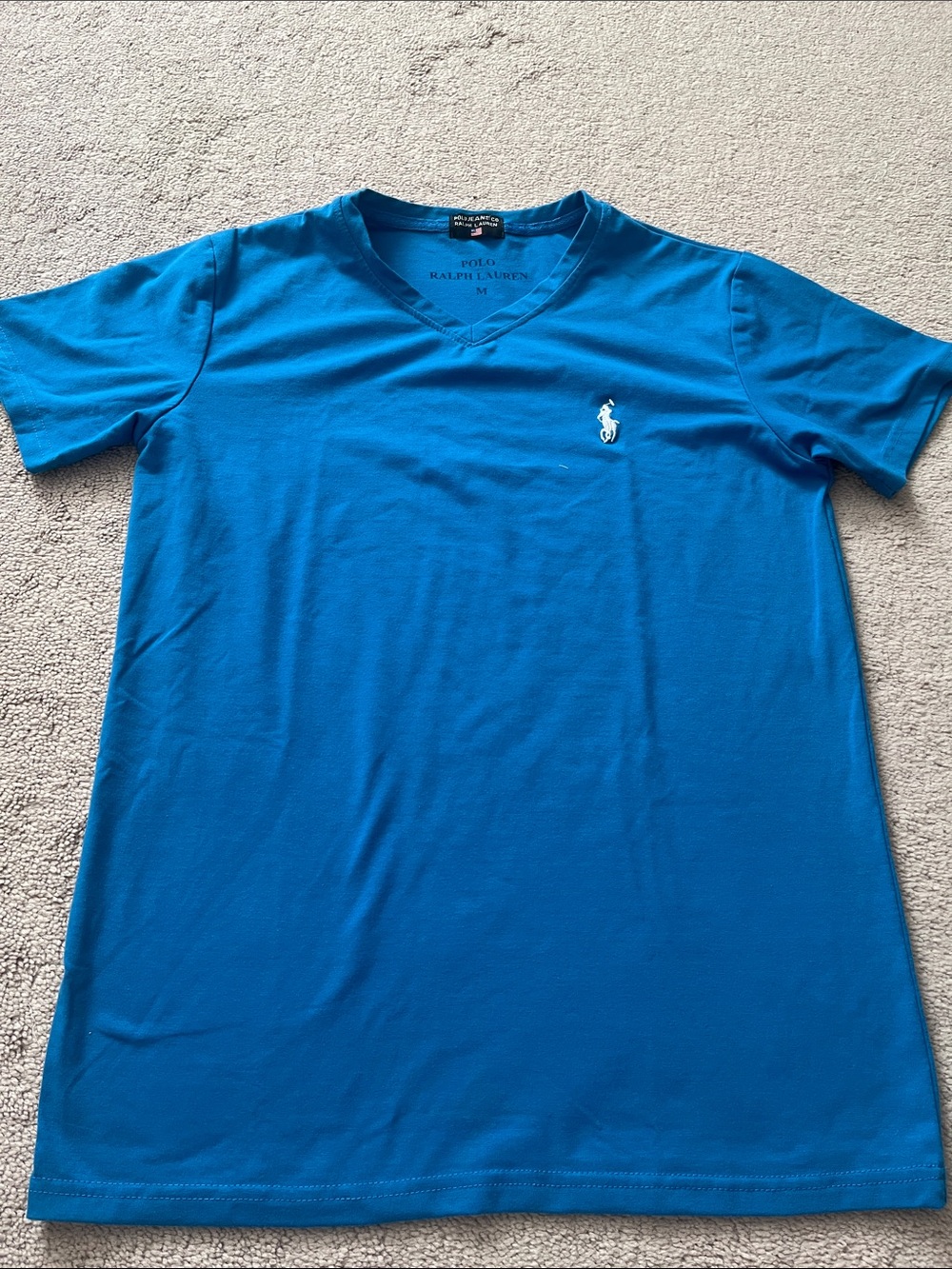 Polo by Ralph Lauren Bright Blue V-Neck Tee